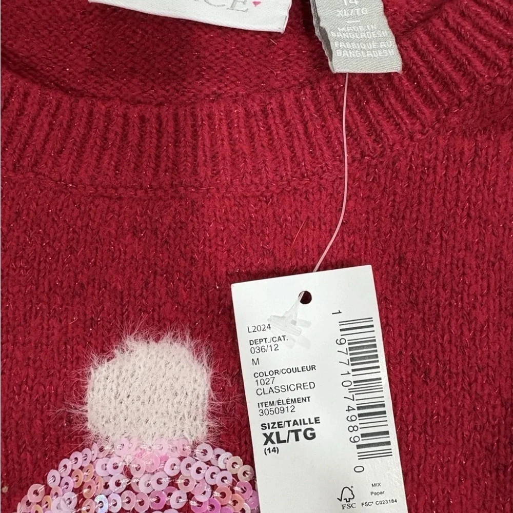 The Children's Place Pink Snowman Sweater
